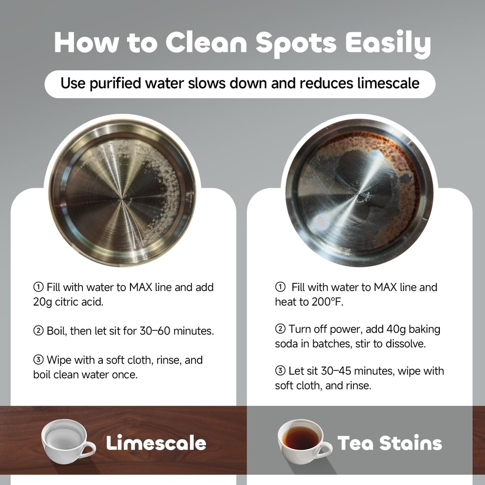 Electric Tea Kettle with Infuser 1.7L Glass Temperature Control Automatic Shut