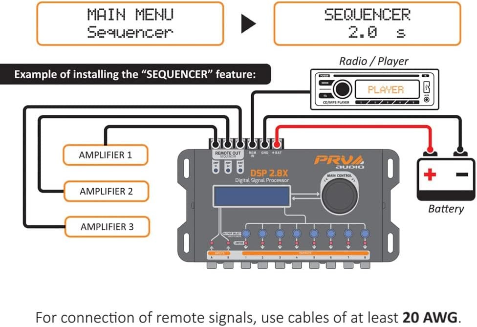 8 Channel Full Digital Car Audio DSP Processor with Equalizer & Remote Control