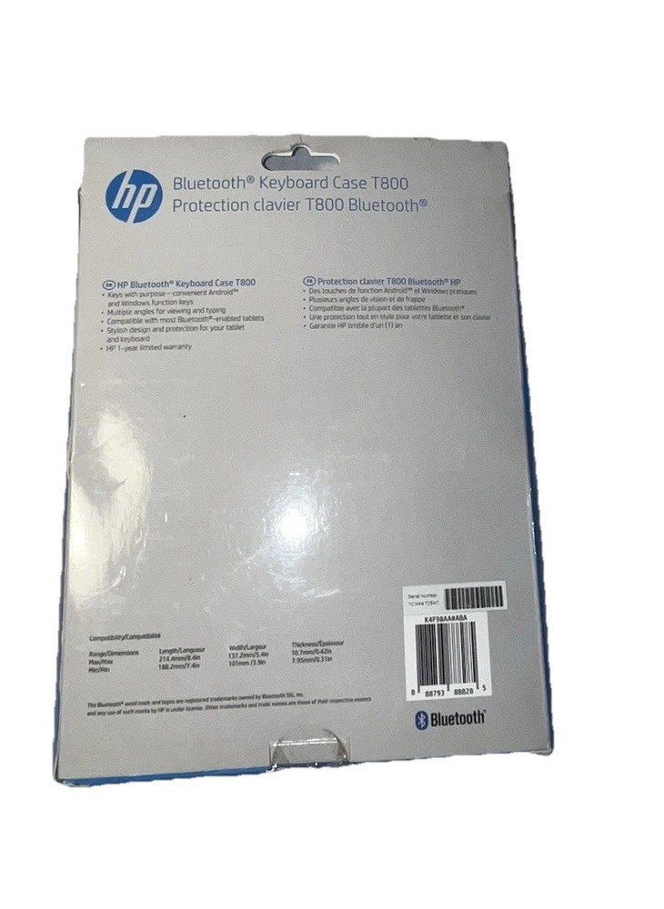 HP Pro Tablet T800 Bluetooth Keyboard & Case Black K4F98AA ( New Open Box READ )