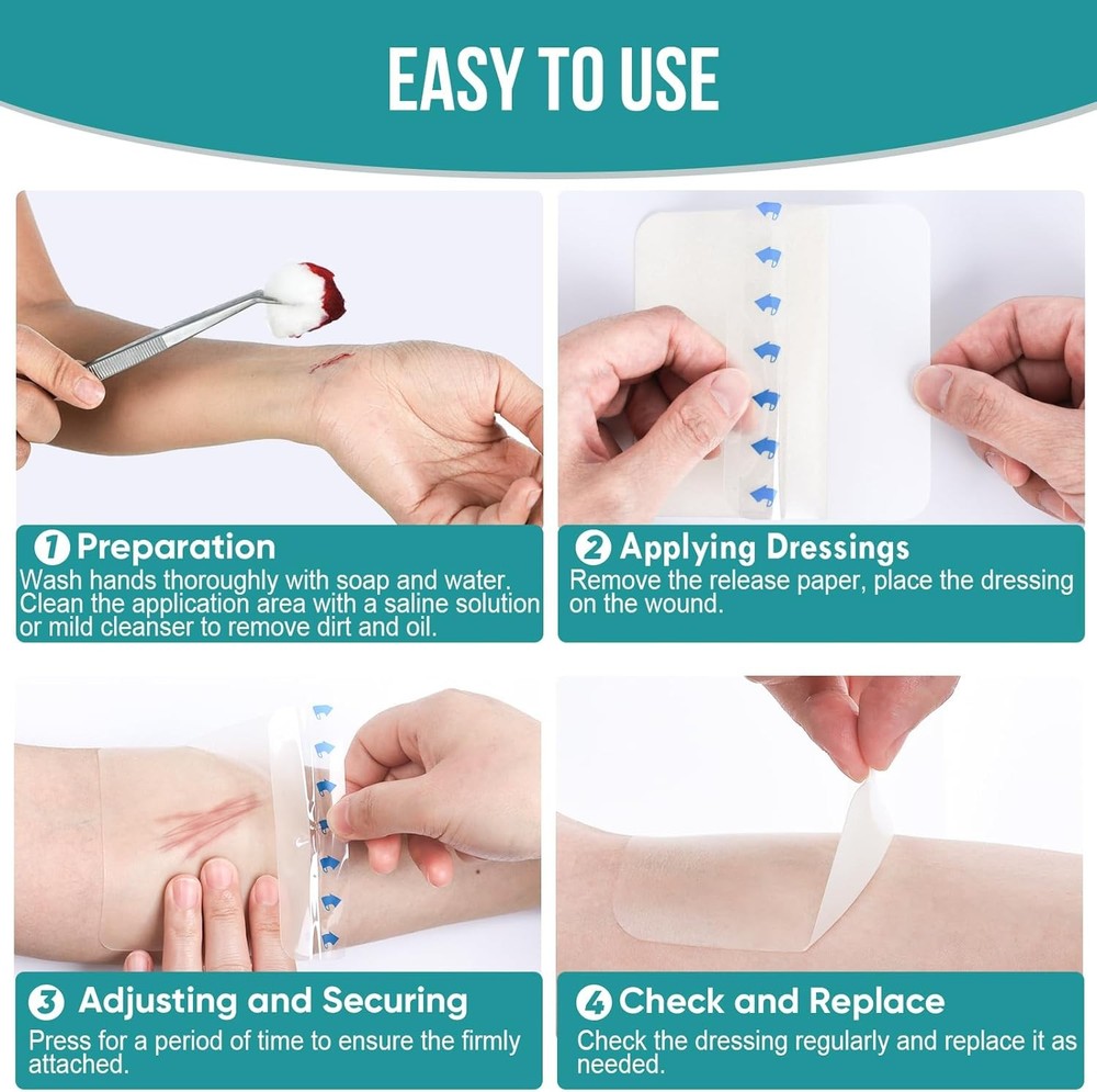 15 Pack Hydrocolloid Wound Dressing 4" x 4", Patch Bandages...