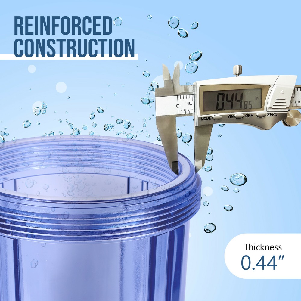 High Capacity Transparent Whole House Water Filter System & Block Carbon Filter