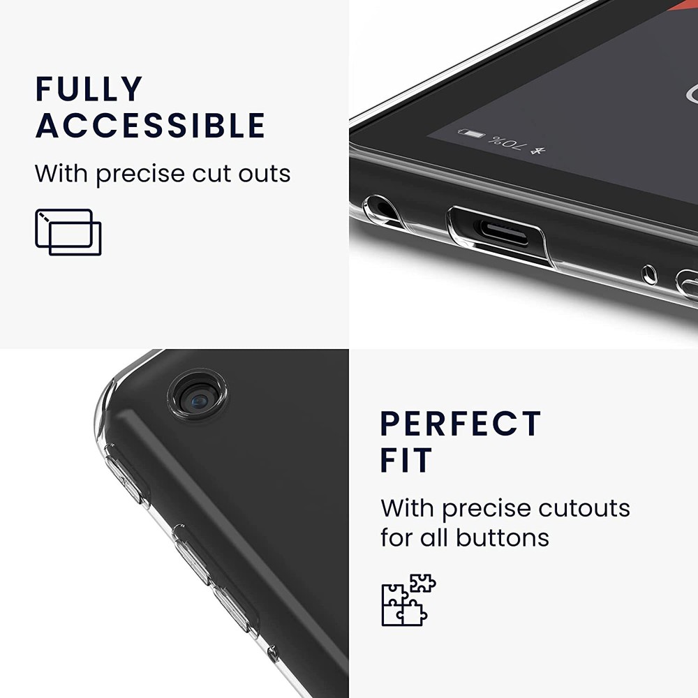 Heavy-Duty Clear TPU Shockproof Cover Case Guard Shield For Amazon Fire 7 (2022)