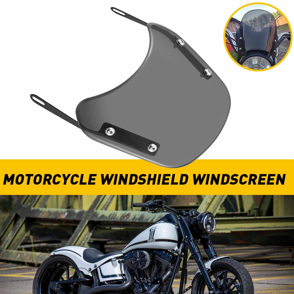Universal Headlight Motorcycle Windshield Windscreen For 5"-7'' Headlight Smoked