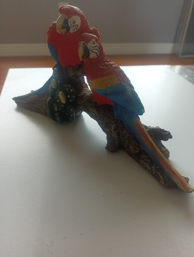 Parrots On Branch Statue Home Decor