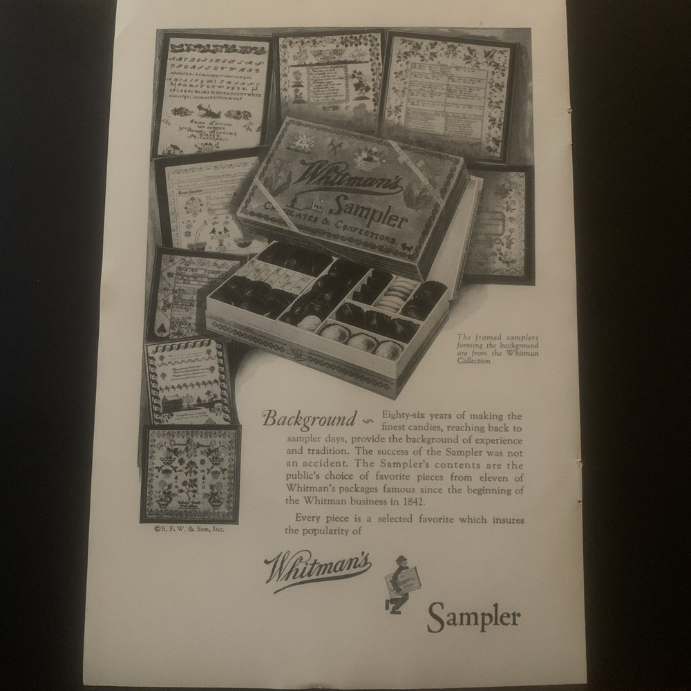 Vintage 1928 Whitman Sampler Background