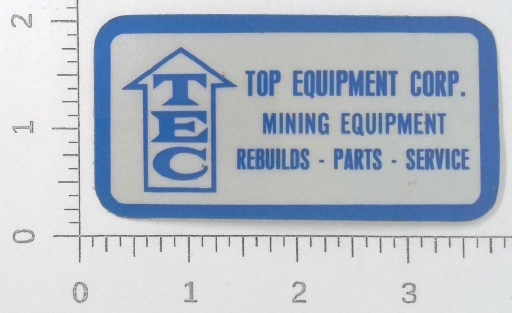 Vintage Top Equipment Corp TEC Coal Mining Sticker Decal