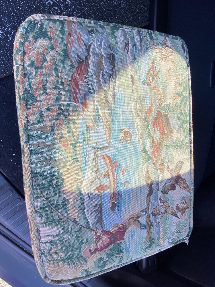 Vintage Small Ornate Tapestry Foot Stool
