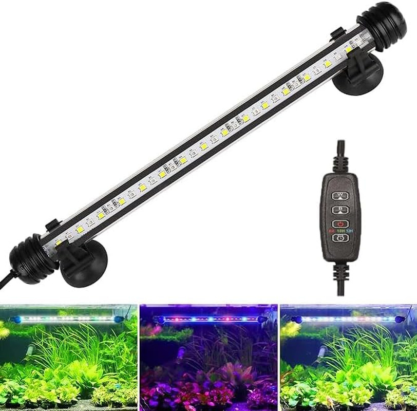 Submersible Aquarium Light Underwater Fish Tank Light with Timer Auto On/Off, LE