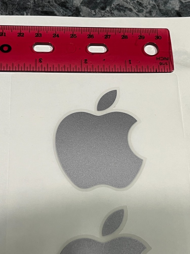 2 Genuine Authentic Apple Stickers-Decals Gray OEM
