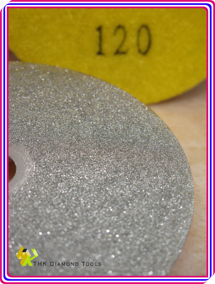 10 x 100mm 4" THK Diamond FLAT LAP lapping grinding wheel disc hook loop backed