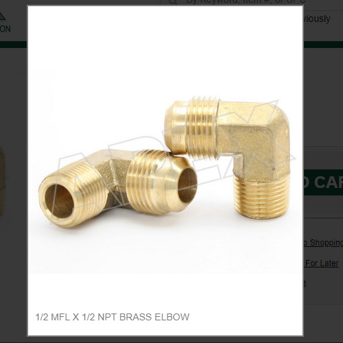 1/2 MFL X 1/2 NPT BRASS ELBOW # 49-88