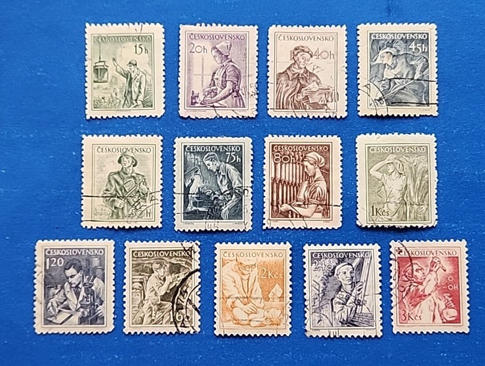 Czechoslovakia Stamps, Scott 645-657 Complete Set Used