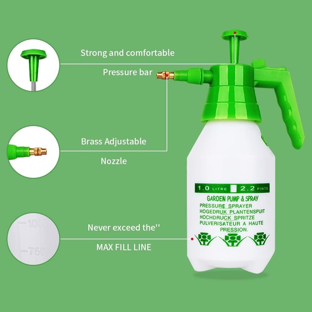 Versatile 68oz Hand-Held Garden Pressure Sprayer with Adjustable Nozzle