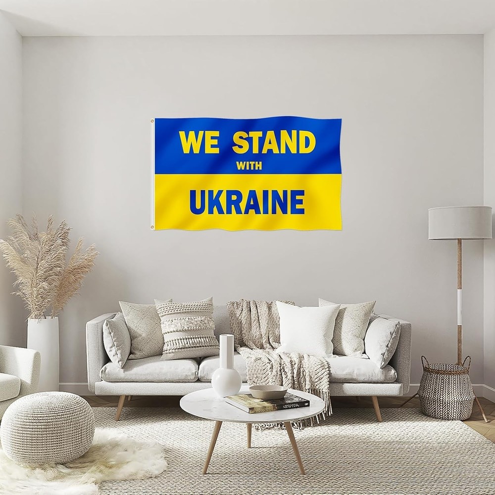 Fade-Resistant We Stand With Ukraine Flag 2x3FT - Durable Polyester with Grom...