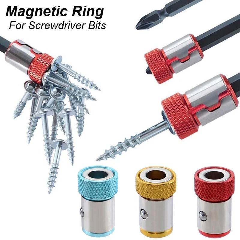 Magnetic Screwdriver Bit Holder Ring 1/4" Hex Strong Magnet Drill Adapter Tool