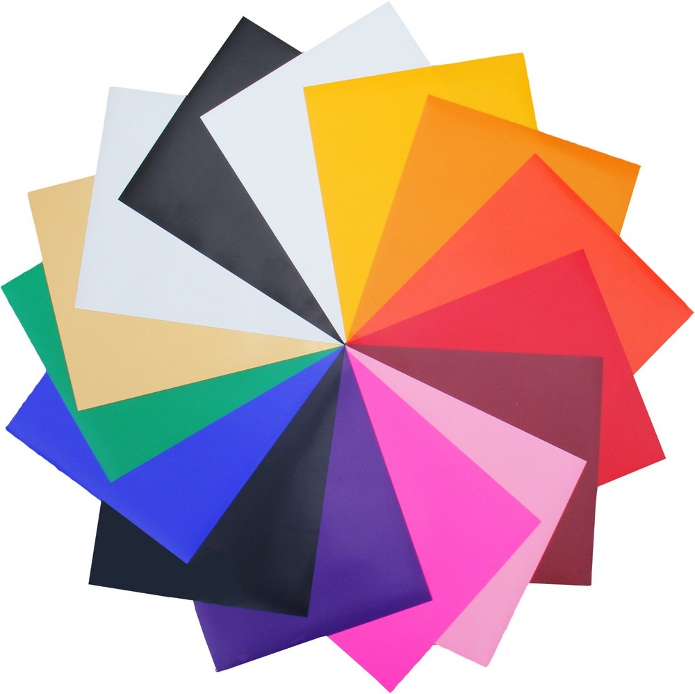 HEAT TRANSFER VINYL SINGLE SHEETS -SOLIDS & GLITTERS - HTV - CRICUT EASY WEED