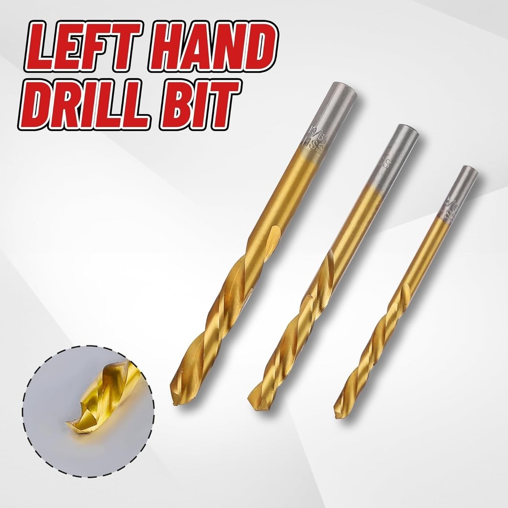 14-Piece Left Hand Drill Bit Set for Effortless Broken Bolt Extraction