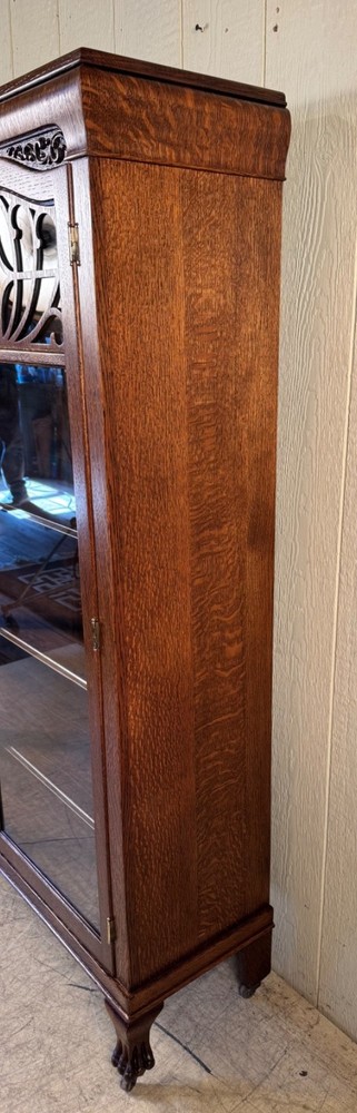 Antique Oak Two-Door Bookcase