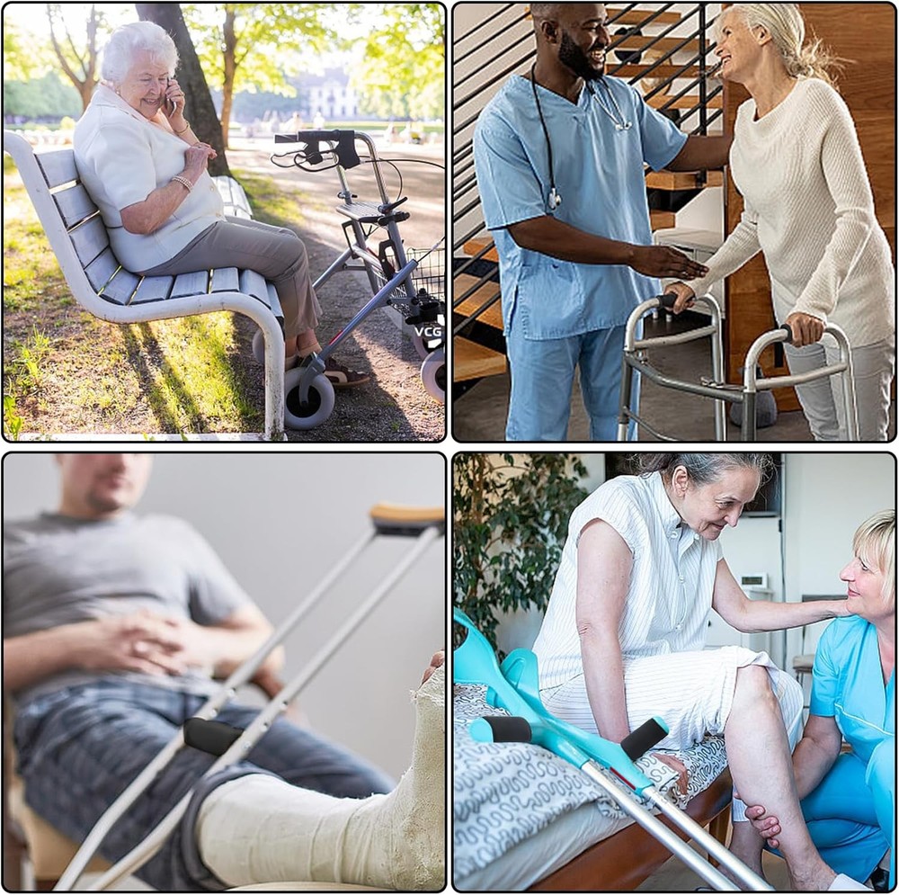 2 Pack Walker Handle Cushions Grip Covers Pads Padded Black