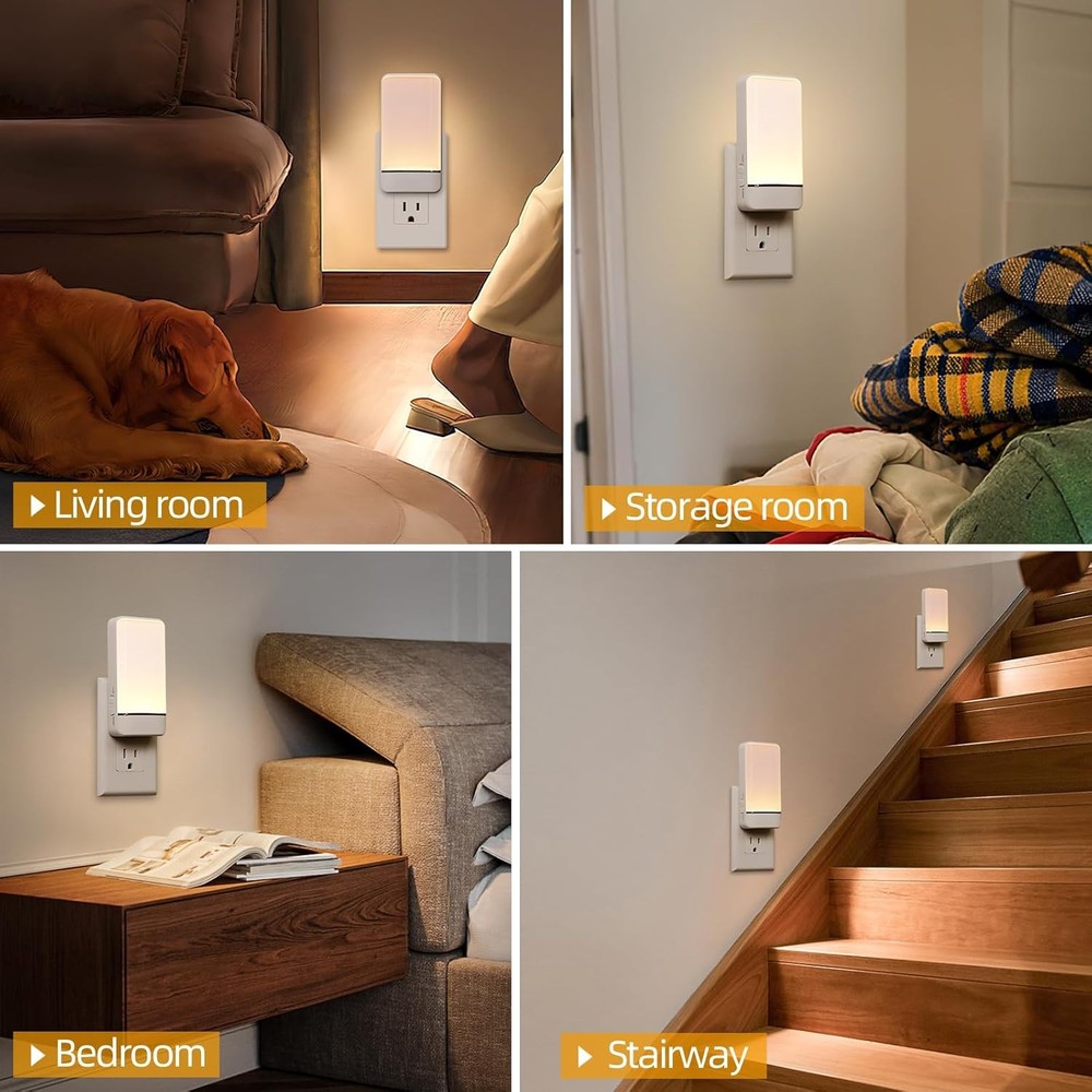 Dawnrise Night Lights Plug into Wall,Invisible Motion Sensor White