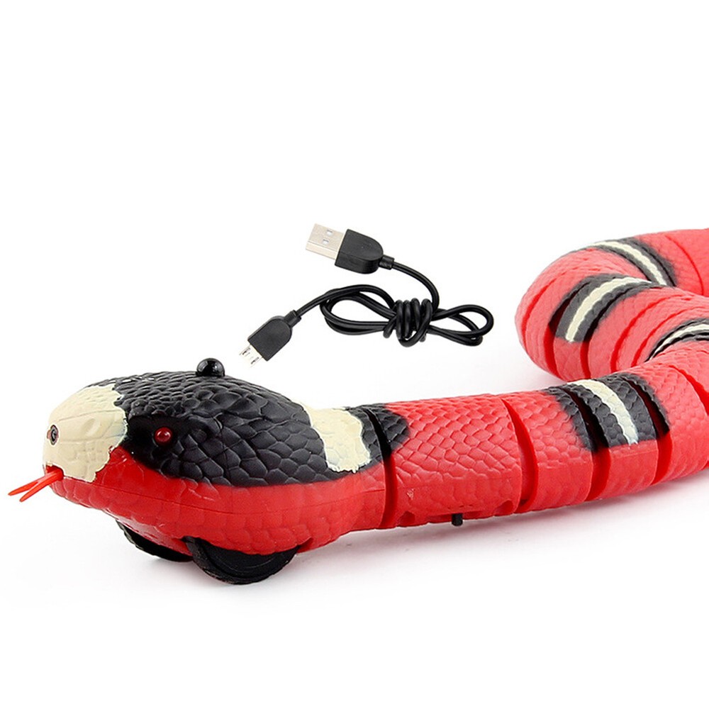 US 1-2 Pack USB Charging Smart Sensing Snake Electron Interactive Cat Dog Toys