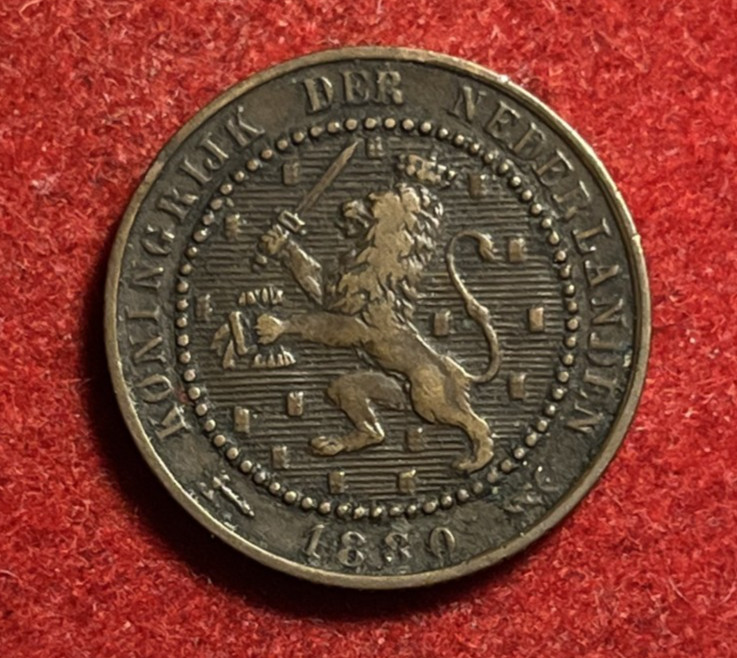 Netherlands Cent 1880 Bronze Coin KM#107 T10957