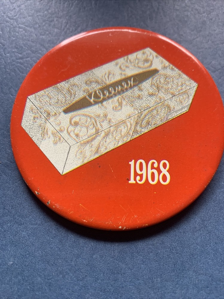 1968 Kleenex Pinback Button Advertising