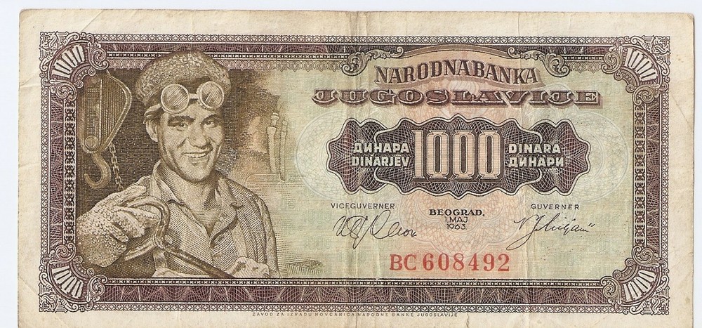 Yugoslavia 1000 dinara 1963
