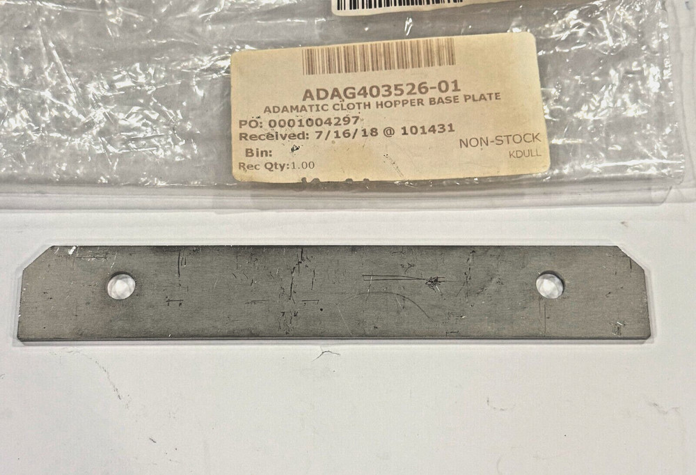 ADAMATIC CLOTH HOPPER BASE PLATE G403526-01