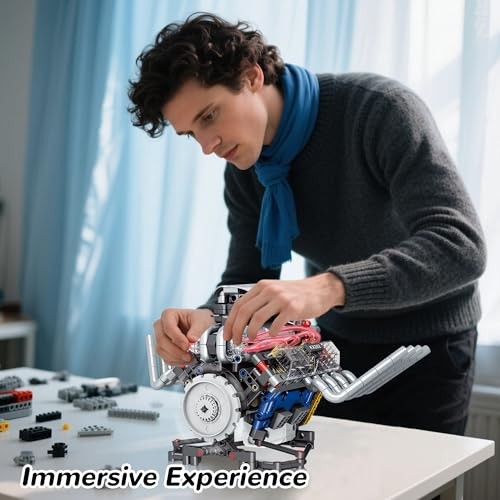 Mini V8 Engine Kit that Runs Building Set Technic Model with Motor, style 2
