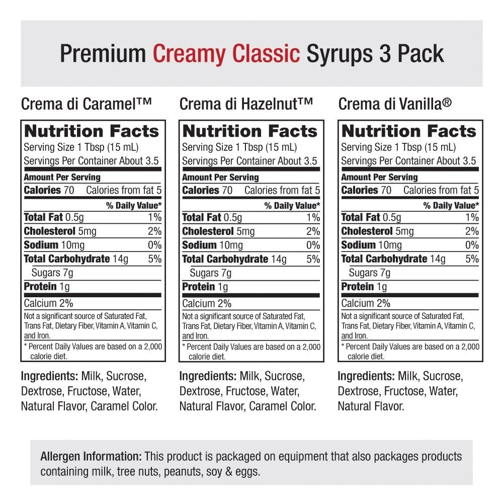 Premium Syrups Creamy Classic 3 Pack 50ml