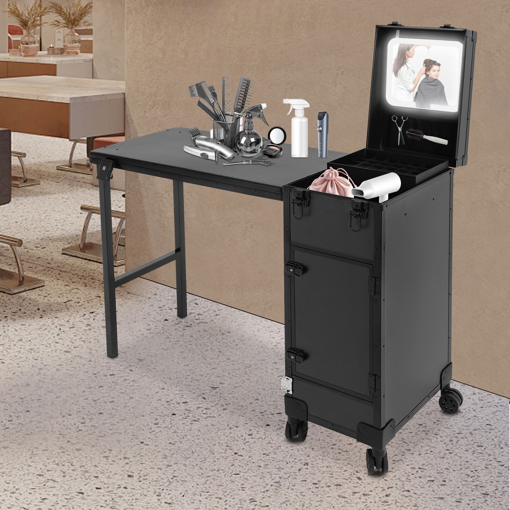 Professional Rolling Makeup Train Case Cosmetic Trolley Makeup Storage Organizer
