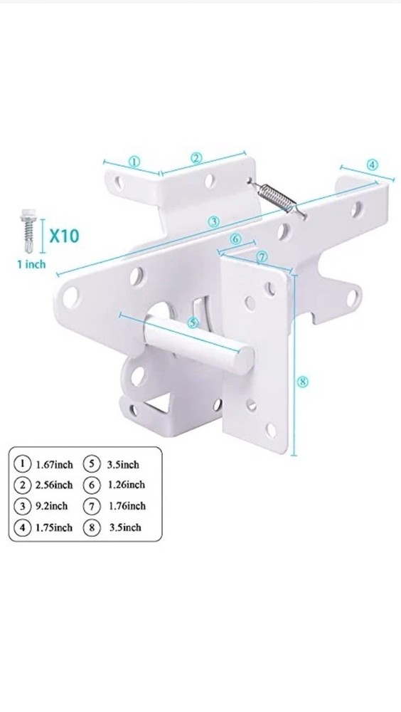 Bordersmover Heavy Duty Gate Latch, Post Mount Automatic Self-closing