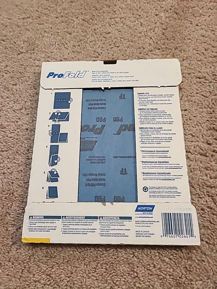 20 Sheets NEW! Norton ProSand 9"x11" Abrasive Sheet Stripping 80 Coarse