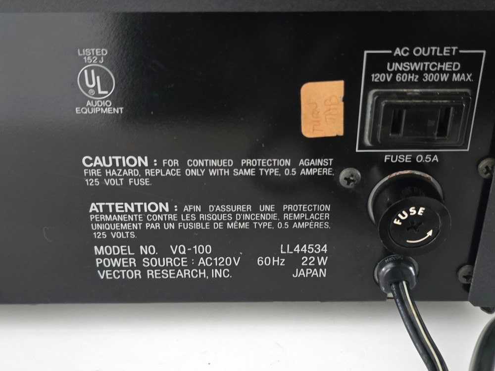 Vintage Vector Research VQ-100 Graphic Equalizer (Tested / Working)