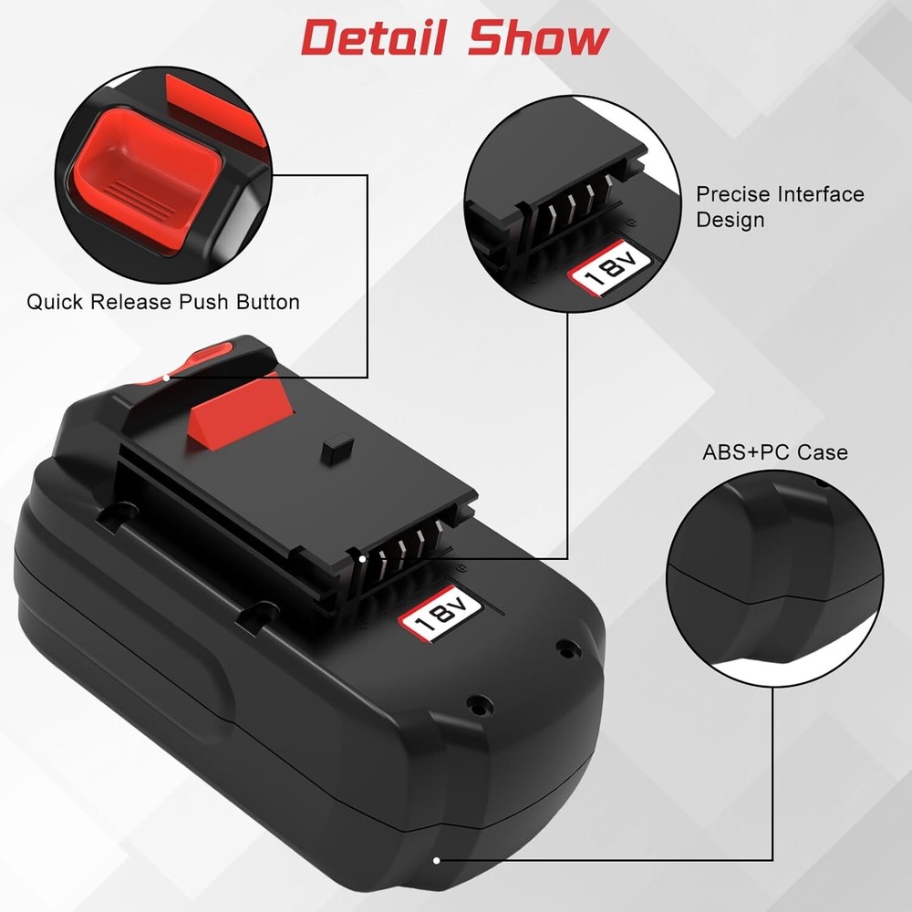 2Pack 18V 4.5Ah Replace Battery for Porter Cable PC18B 18-Volt Cordless Tools