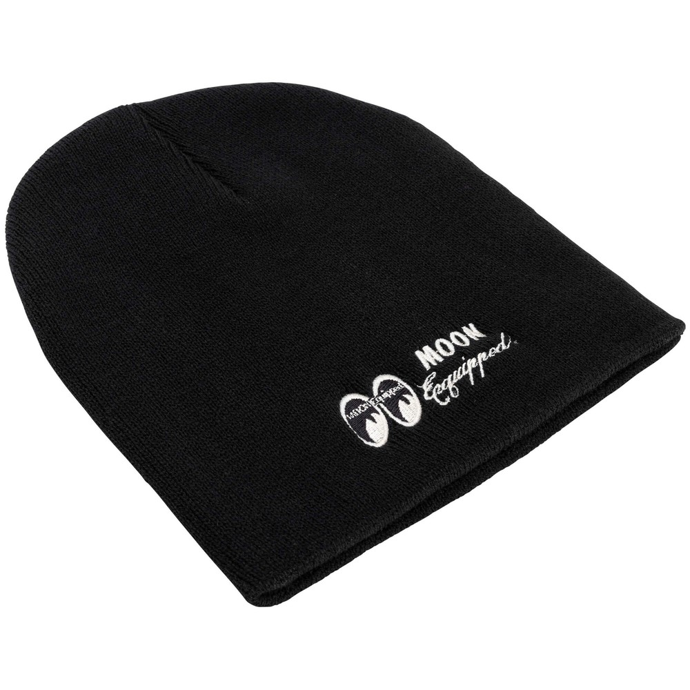 Mooneyes MOON Equipped Embroidered Short Beanie - Black