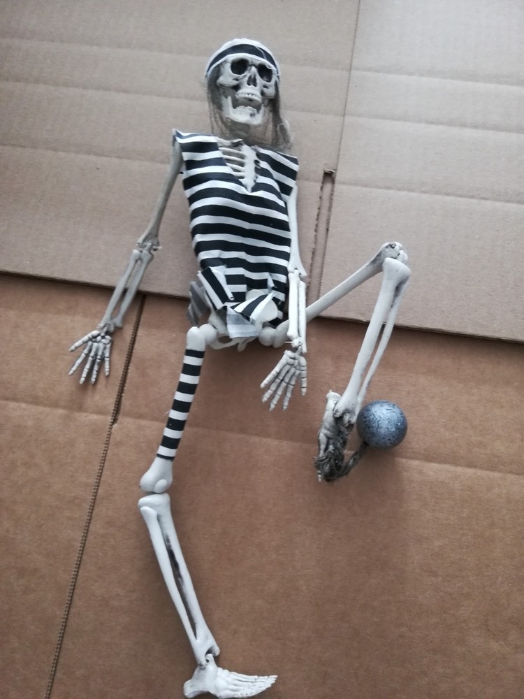PRISONER SKELETON Halloween Decoration Poseable and Hangs Up