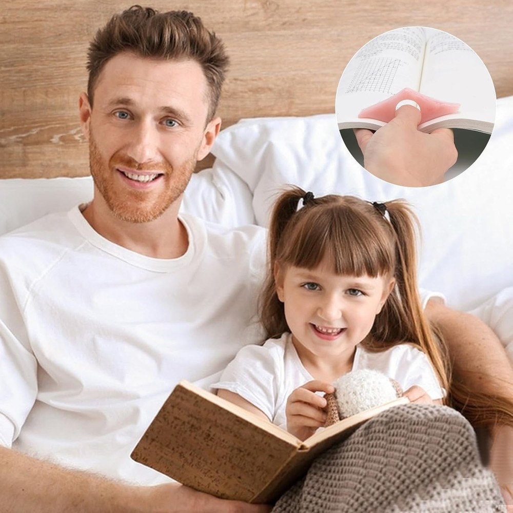 2Pack Resin Thumb Page Holders for Comfortable Reading - Pink & Olive Green
