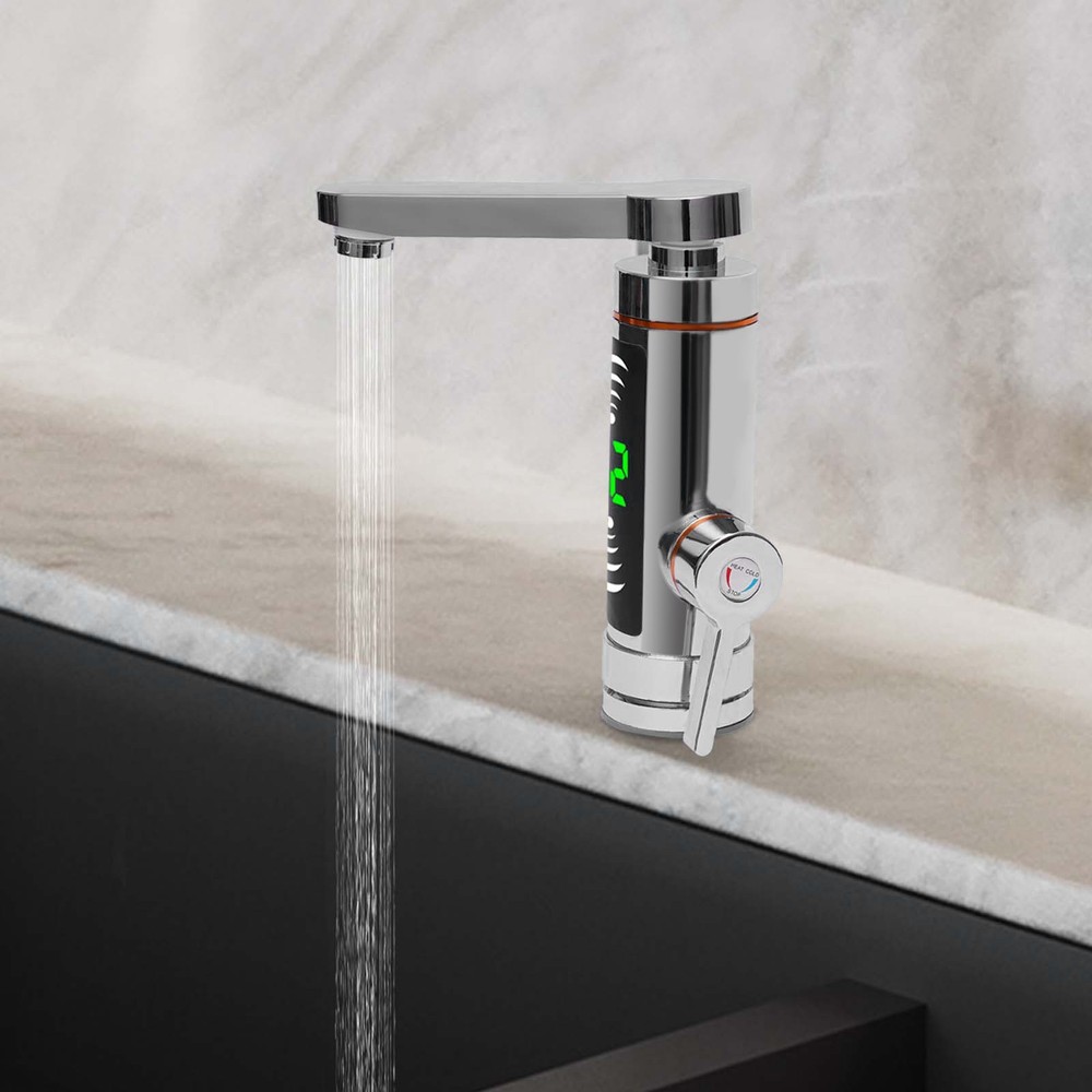 110V Electric Instant Hot Water Heater Shower Kitchen Tap Faucet Digital Display