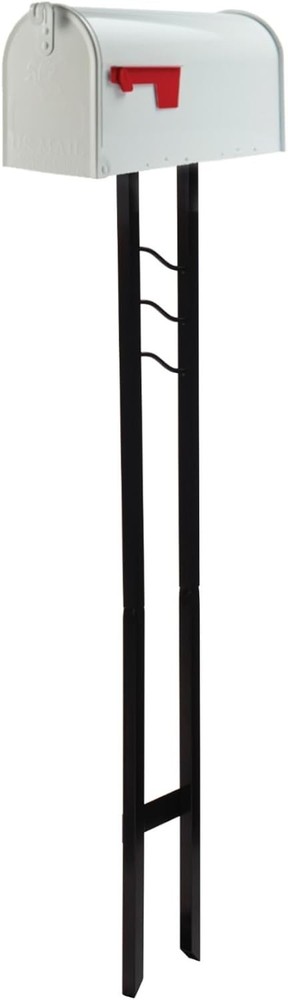 Weather-Resistant White Metal Mailbox with Post - Medium Curbside Kit