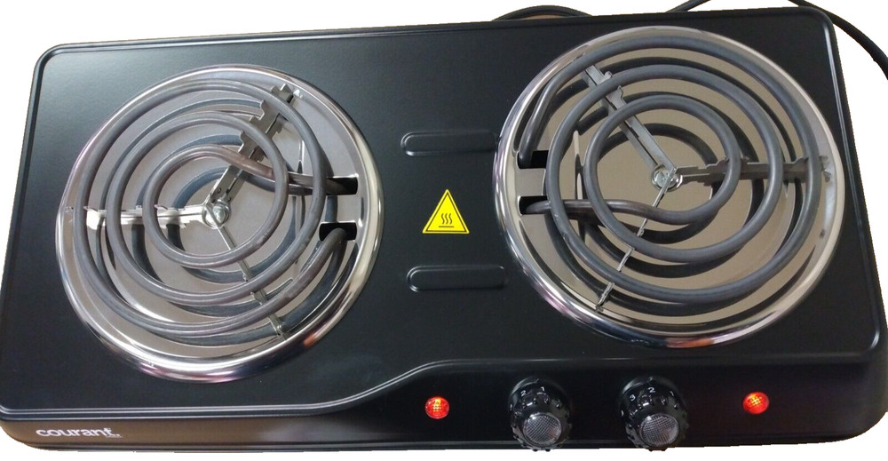 Courant Double Electric Burner 1700W Black