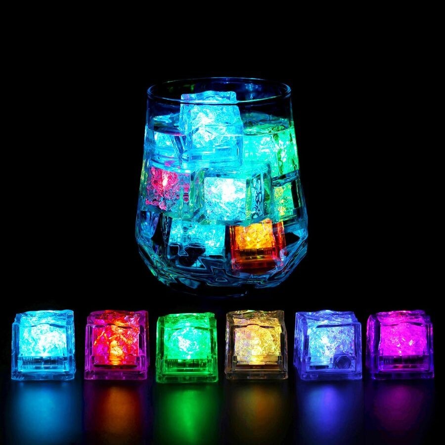 Light Up Ice Cubes Bulk 46 Pack Color Changing Led Ice Cubes for Drinks Parties