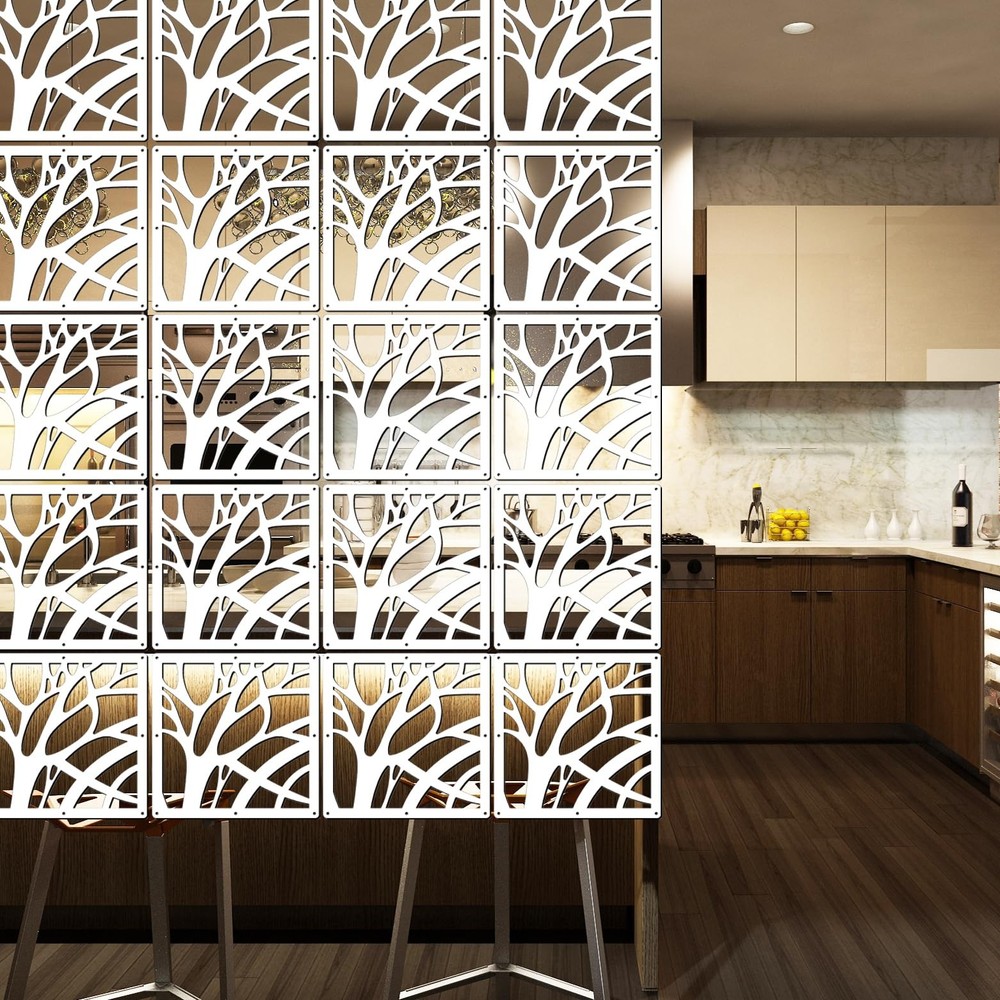 10 Pcs Wood-Plastic Hanging Room Divider Panel Thick Partition Screen