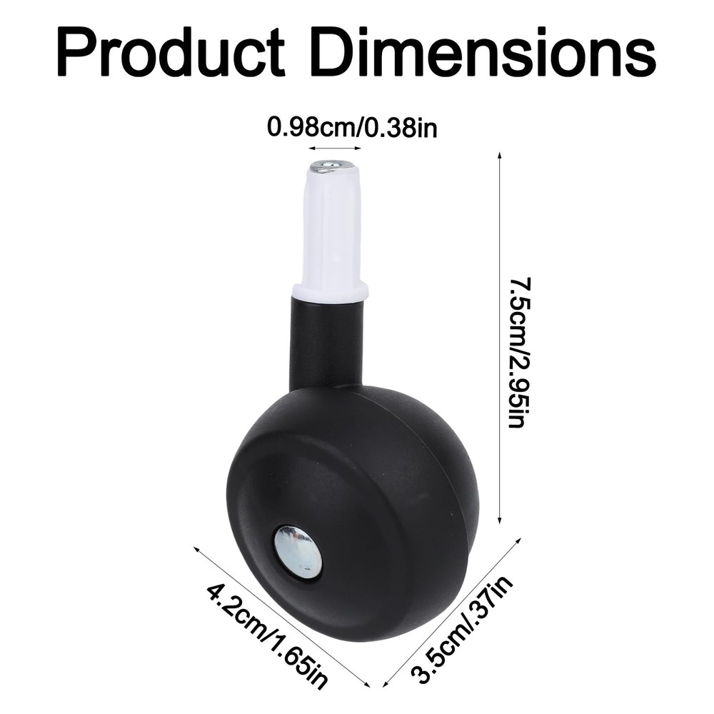 4pcs Baby Walker Replacement Wheels, Black Universal
