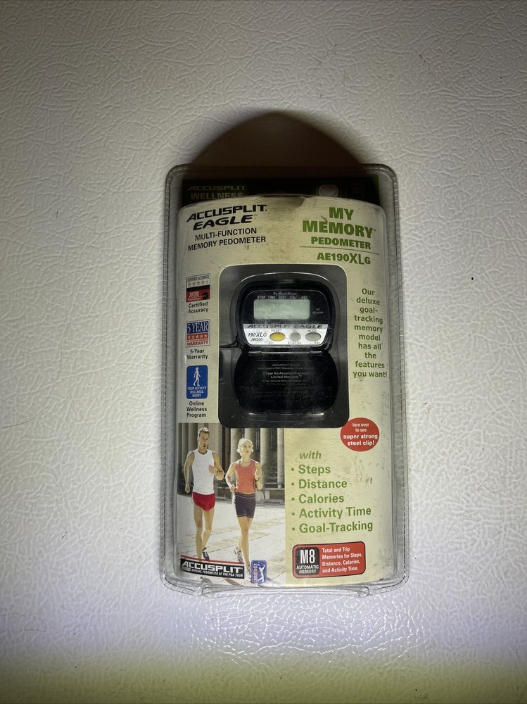 ACCUSPLIT EAGLE MY MEMORY PEDOMETER AE190XLG NEW SEALED