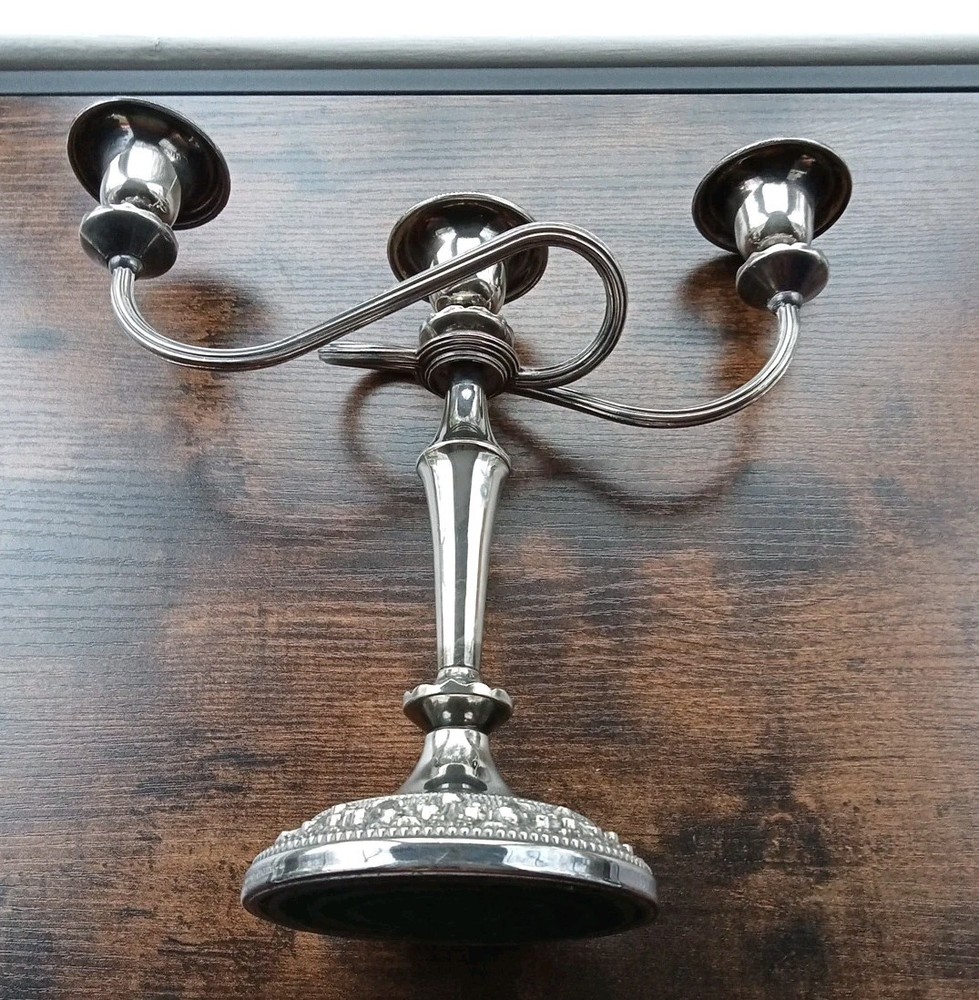 Vintage Oneida Silver Plated Three Arm Candelabra