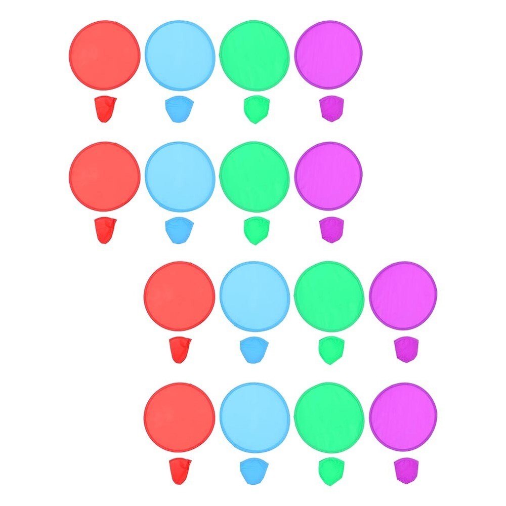 16pcs Foldable Flying Disc Flying Plate Plaything Foldable Fan