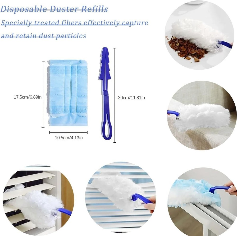 30 Pack Duster Refills Compatible with Swiffer Duster, Heavy Duty Multi Surface