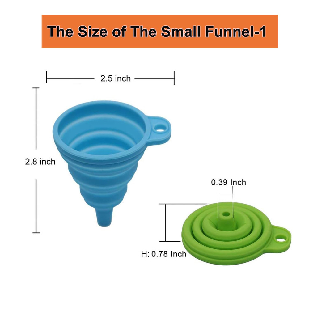 Kongnai Kitchen Funnel Set, Small and Large, Kitchen Gadgets Accessories Foldabl